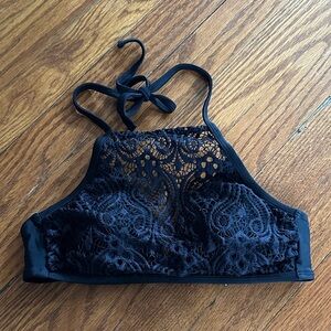 Xhilaration Black Lace Halter Bralette
